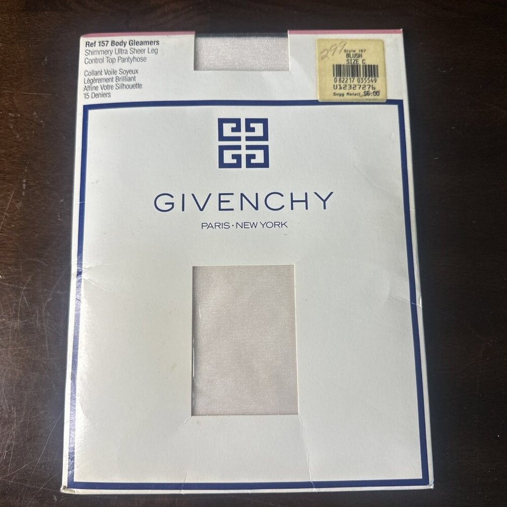 Givenchy Body Gleamers Control Top Pantyhose Shimmery Ultra Sheer Blush Size C